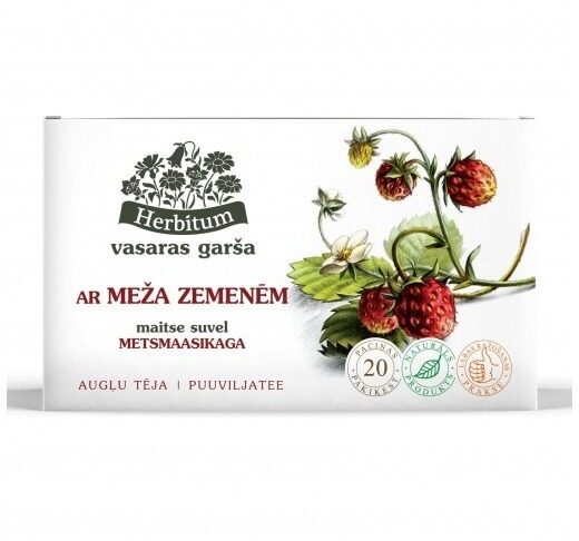 Augļu tēja HERBITUM ar Meža Zemenēm, maisiņi, 2.5gx20gb